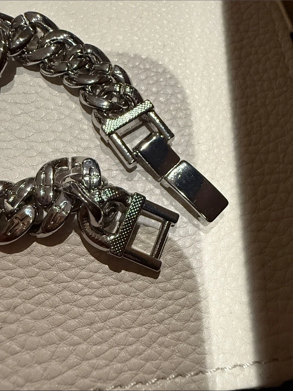 Men's White GF Cuban Link Chain Bracelet - 8”